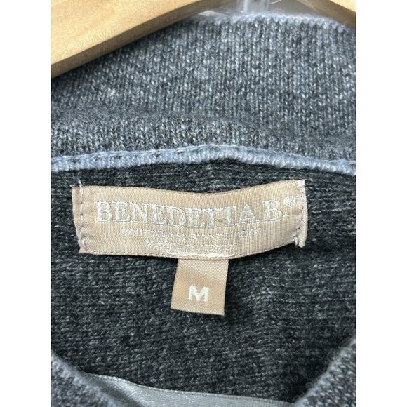 Benedetta B. Size M Merino Wool Cashmere Blend Neck Closure Open Cardigan Italy - Picture 3 of 13